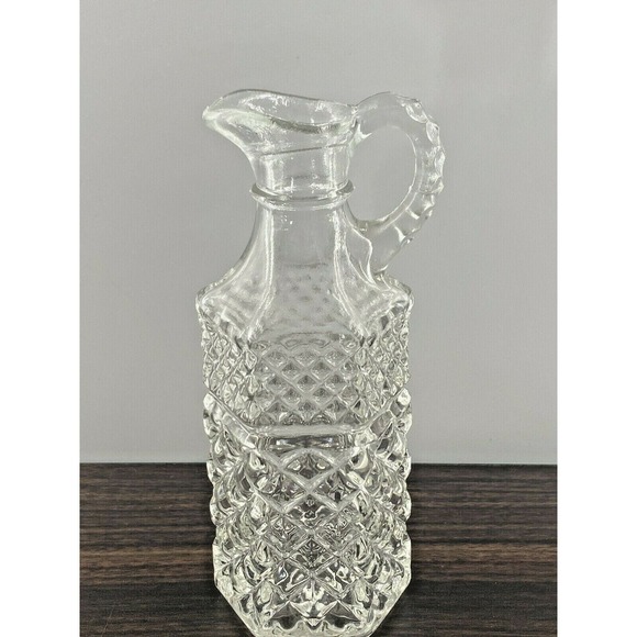 Vintage Anchor Hocking Wexford Clear Diamond Vinegar/Oil Cruet no Stopper USA - Picture 7 of 12